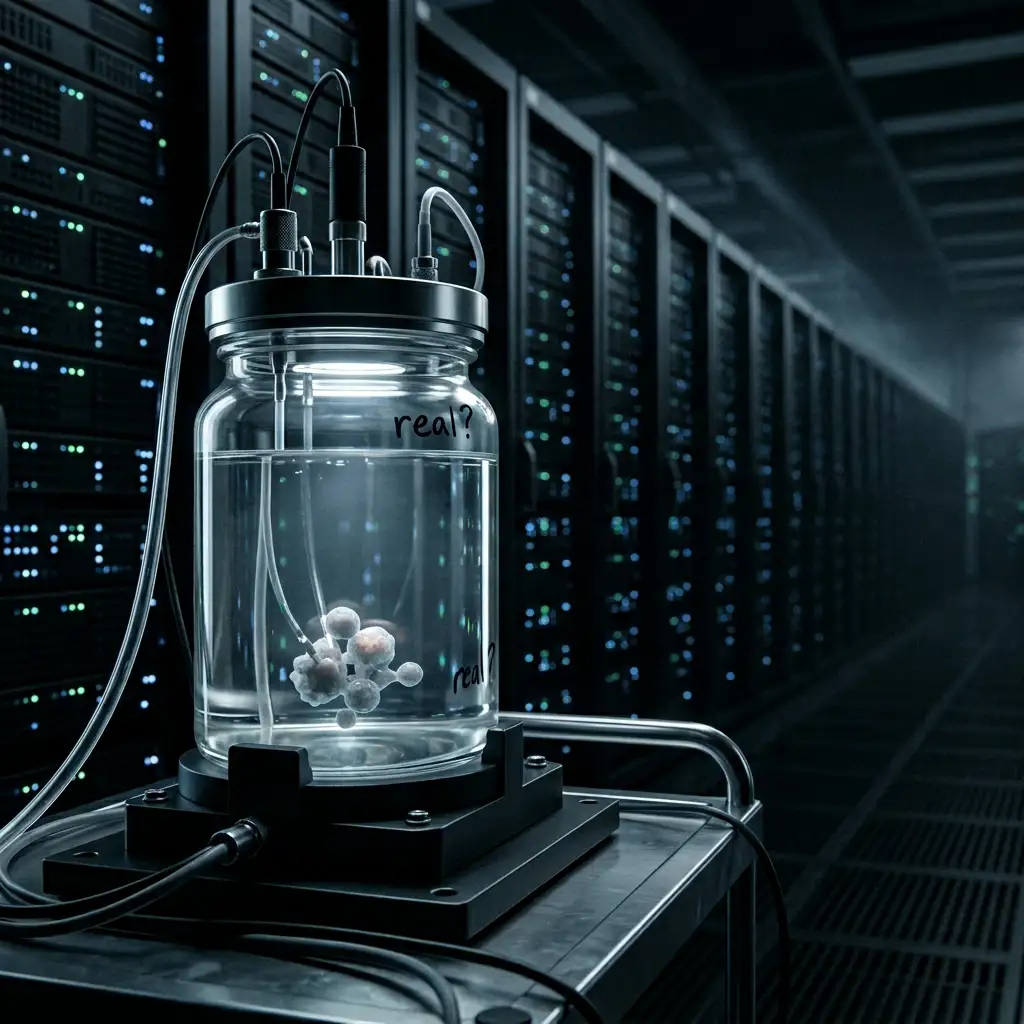 Lab-grown human brain cells in a microfluidic chamber